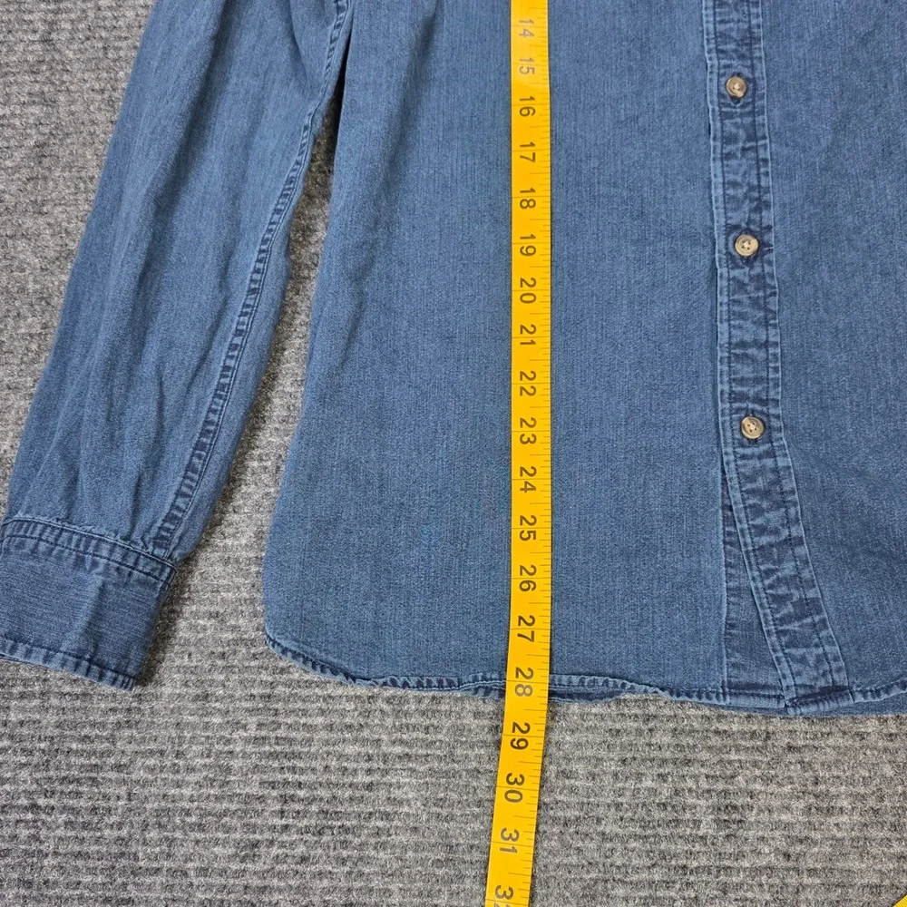 Banana Republic Untucked Slim Fit Denim Shirt Men's Size XL Blue Long Sleeve